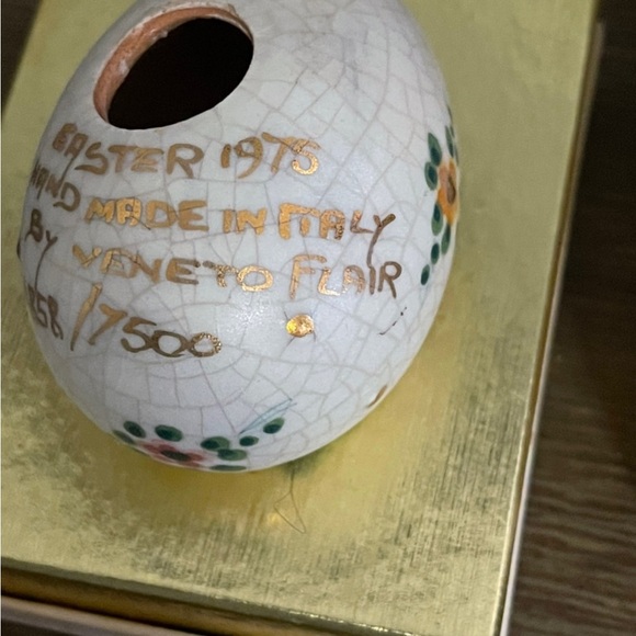Vintage 1975 Hand Made Italy Veneto Flair Porcelain Egg 4858/7500 Easter Lily - Picture 5 of 5